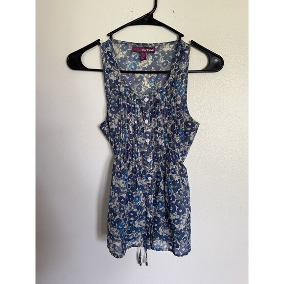 Epic Threads Other - EPIC THREADS Floral Printed Sheer Blouse Top Size Girl's Large Boho